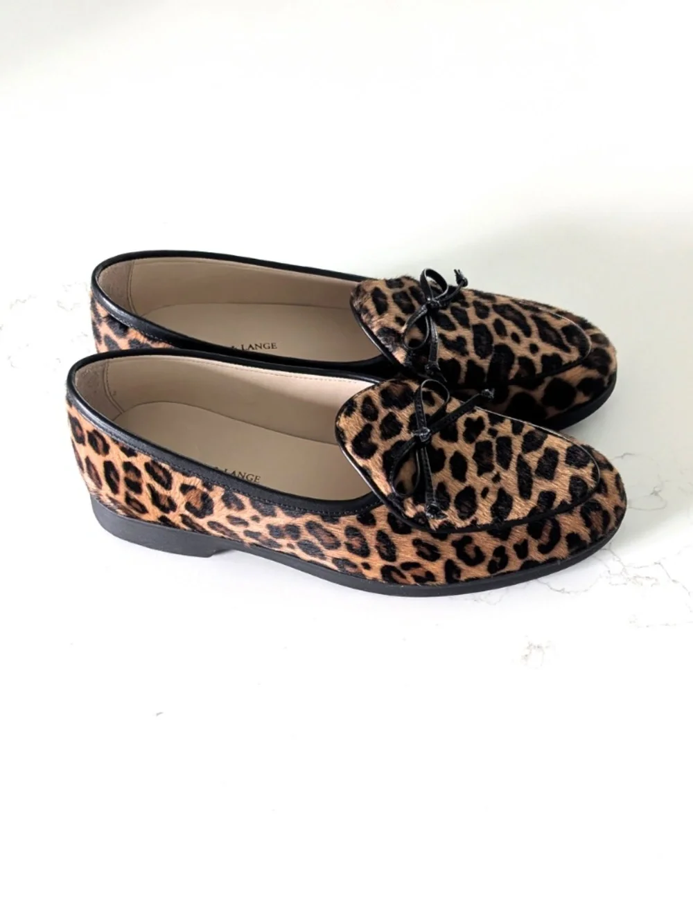 Baudoin & Lange Stride String Loafers Leopard Calf Hair Shoes EU 36 US 5.5-6 NIB
